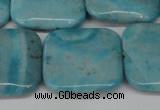 CLR386 15.5 inches 25*25mm square dyed larimar gemstone beads