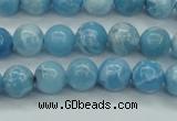 CLR601 15.5 inches 6mm round imitation larimar beads wholesale