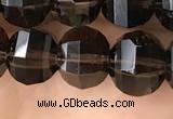 CME212 15.5 inches 7*9mm - 8*10mm pumpkin smoky quartz beads