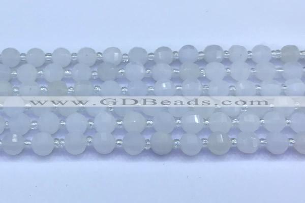 CME341 15 inches 8mm pumpkin blue chalcedony beads