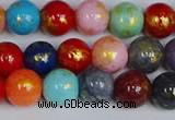 CMJ1010 15.5 inches 4mm round mixed Mashan jade beads wholesale
