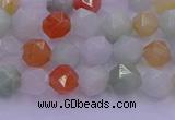 CMQ411 15.5 inches 6mm faceted nuggets mixed jade beads
