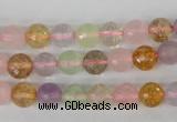 CMQ52 15.5 inches 8mm faceted round multicolor quartz beads