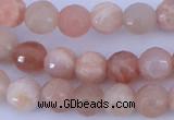 CMS351 15.5 inches 8mm faceted round natural pink moonstone beads
