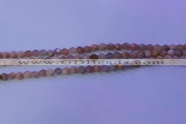 CMS580 15.5 inches 5*6mm faceted nuggets moonstone gemstone beads