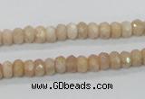 CMS66 15.5 inches 4*6mm faceted rondelle moonstone gemstone beads