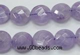CNA323 15.5 inches 14mm faceted coin natural lavender amethyst beads