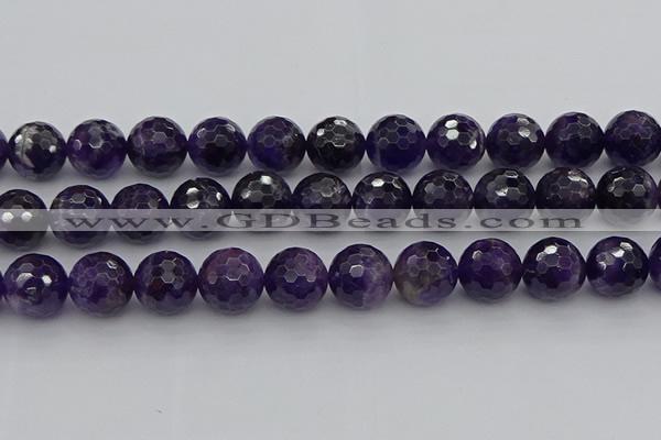 CNA918 15.5 inches 16mm faceted round natural amethyst beads