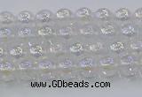 CNC560 15.5 inches 4mm round plated crackle white crystal beads