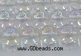 CNC572 15.5 inches 10mm round plated natural white crystal beads