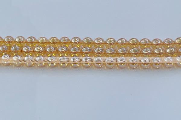CNC578 15.5 inches 10mm round plated natural white crystal beads