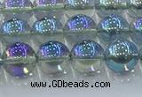 CNC584 15.5 inches 10mm round plated natural white crystal beads