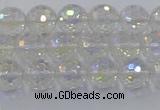 CNC601 15.5 inches 6mm faceted round plated natural white crystal beads