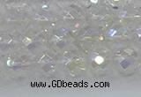 CNC609 15.5 inches 8mm faceted round plated natural white crystal beads