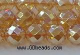 CNC622 15.5 inches 10mm faceted round plated natural white crystal beads