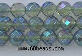 CNC626 15.5 inches 4mm faceted round plated natural white crystal beads