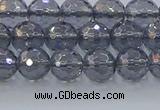 CNC639 15.5 inches 6mm faceted round plated natural white crystal beads