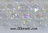 CNC647 15.5 inches 10mm faceted round plated natural white crystal beads