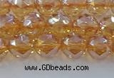 CNC652 15.5 inches 8mm faceted round plated natural white crystal beads