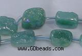 CNG2003 15.5 inches 8*12mm - 10*15mm nuggets plated quartz beads