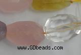 CNG237 15.5 inches 15*20mm – 15*30mm faceted nuggets mixed quartz beads