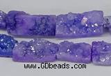 CNG3251 15.5 inches 8*15mm - 11*20mm freeform plated druzy agate beads