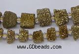 CNG3337 15.5 inches 6*8mm - 10*14mm nuggets plated druzy agate beads