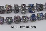 CNG3339 15.5 inches 6*8mm - 10*14mm nuggets plated druzy agate beads