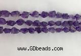 CNG3582 15.5 inches 8*10mm - 10*12mm nuggets matte amethyst beads