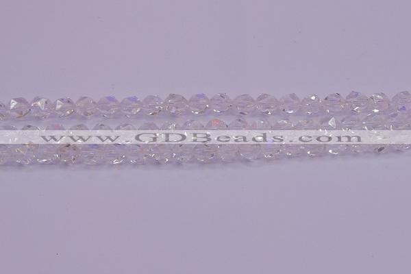CNG5471 15.5 inches 6mm faceted nuggets white crystal beads