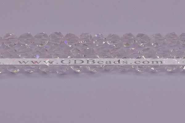 CNG5474 15.5 inches 12mm faceted nuggets white crystal beads