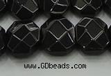 CNG5864 15.5 inches 8*12mm - 12*16mm faceted freeform black agate beads