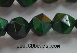 CNG6549 15.5 inches 12mm faceted nuggets green tiger eye beads