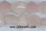 CNG7145 15.5 inches 8*12mm - 13*18mm faceted nuggets rose quartz beads