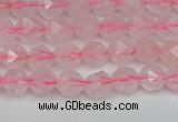 CNG7225 15.5 inches 6mm faceted nuggets rose quartz beads