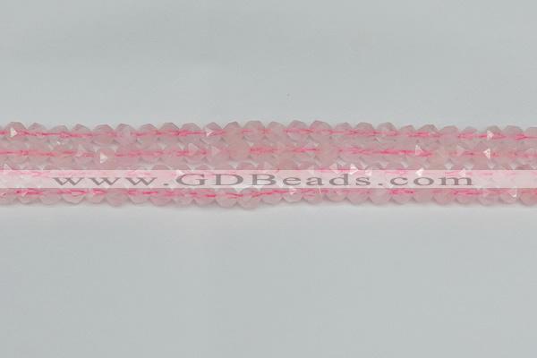 CNG7225 15.5 inches 6mm faceted nuggets rose quartz beads
