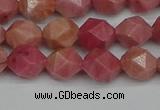 CNG7421 15.5 inches 8mm faceted nuggets rhodochrosite beads