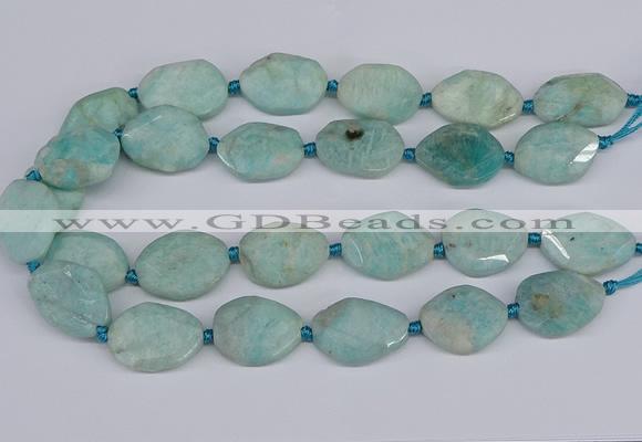 CNG7463 15.5 inches 20*25mm - 25*35mm faceted freeform amazonite beads