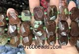 CNG7785 13*18mm - 15*25mm faceted freeform Australia chrysoprase beads
