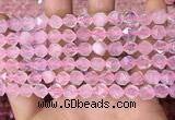 CNG8690 15.5 inches 6mm faceted nuggets rose quartz beads