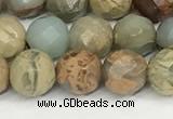 CNS342 15.5 inches 8mm faceted round serpentine jasper beads