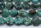 CNT549 15.5 inches 6mm hexagon turquoise gemstone beads
