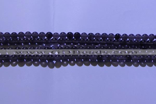COB701 15.5 inches 6mm round ice black obsidian beads wholesale