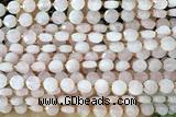 COIN140 15 inches 6mm faceted coin rose quartz beads