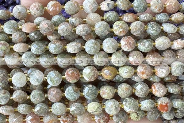 COIN149 15 inches 6mm faceted coin jade beads