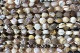 COIN150 15 inches 6mm faceted coin zebra jasper beads