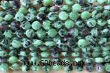 COIN160 15 inches 6mm faceted coin ruby zoisite beads