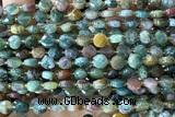 COIN164 15 inches 6mm faceted coin India agate beads