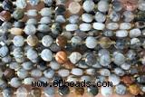 COIN174 15 inches 6mm faceted coin eagle eye jasper beads