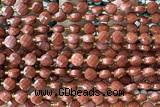 COIN177 15 inches 6mm faceted coin red jasper beads